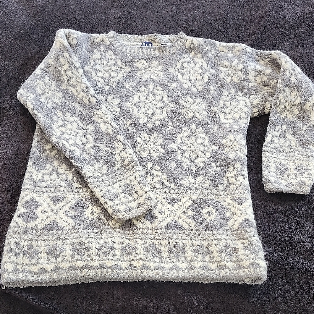 Cozy Gray Nordic Snowflake Sweater